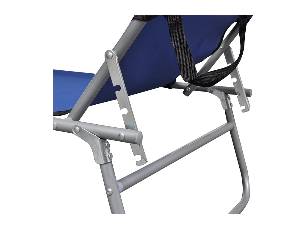 Sillón plegable con toldo Aluminio Azul