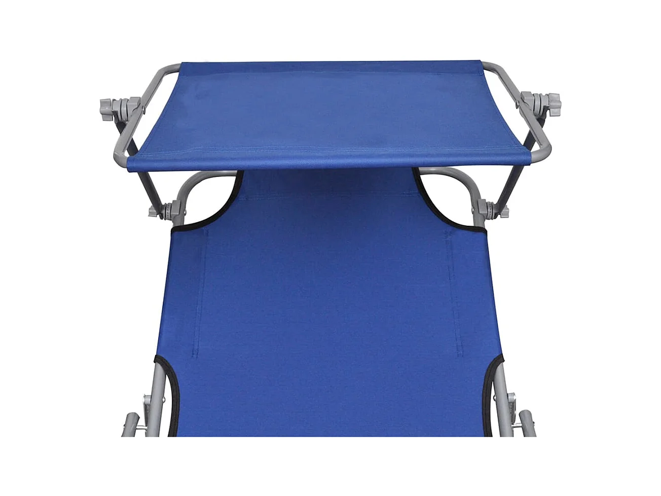 Sillón plegable con toldo Aluminio Azul