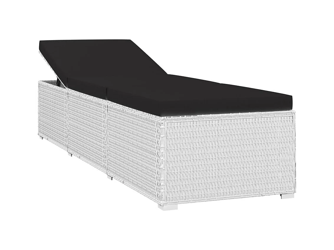 Sedie da giardino, tavolo da tè, 3 pezzi, in resina bianca, vimini