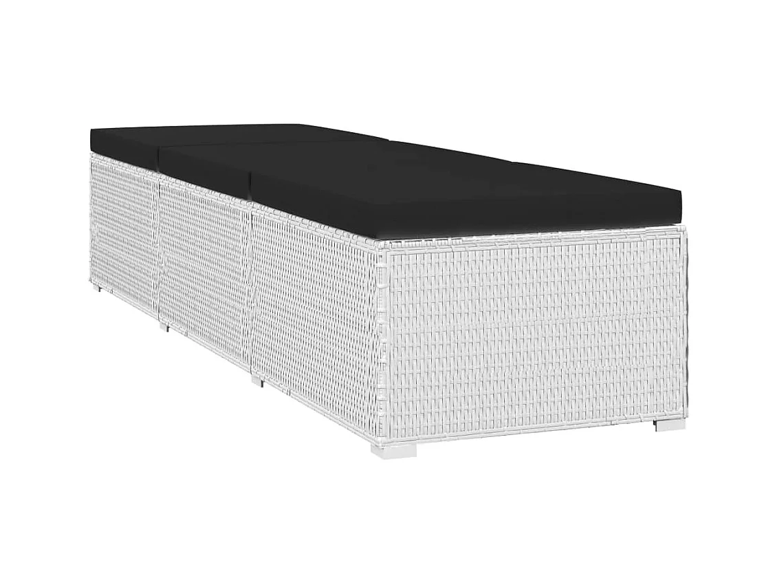 Sedie da giardino, tavolo da tè, 3 pezzi, in resina bianca, vimini