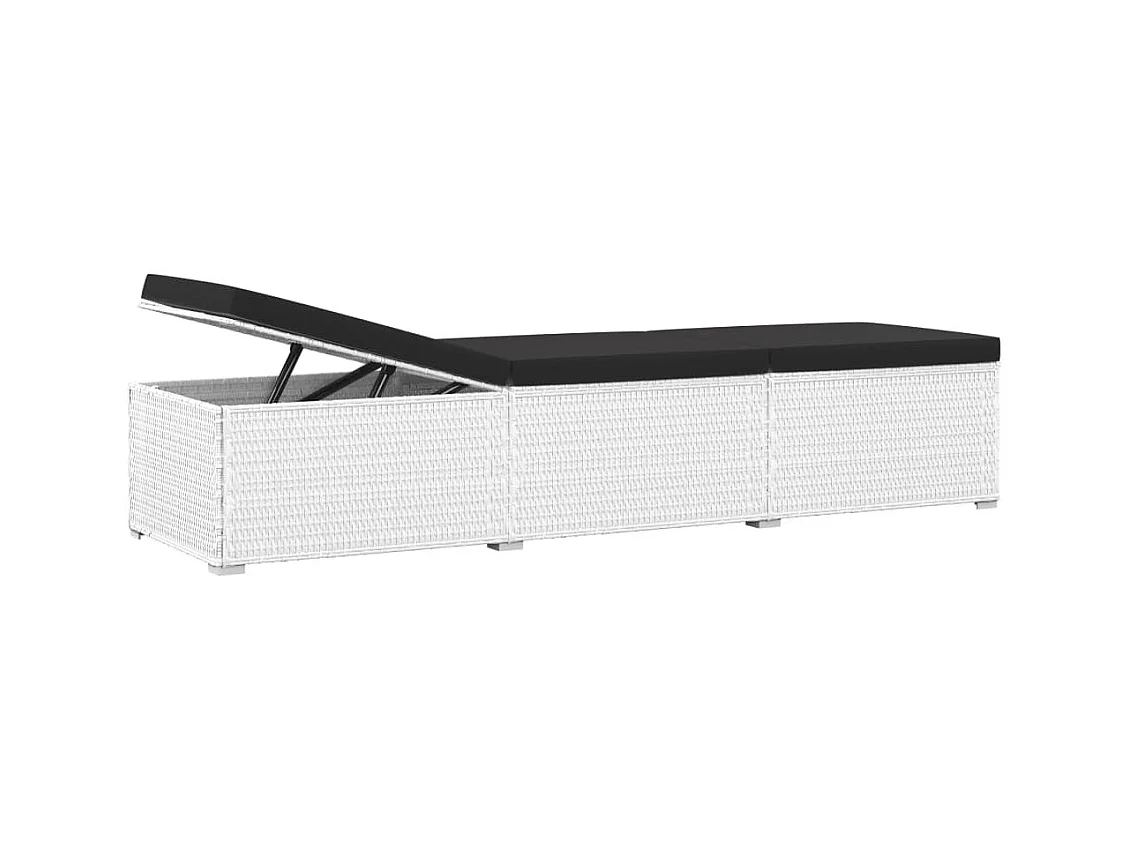 Sedie da giardino, tavolo da tè, 3 pezzi, in resina bianca, vimini