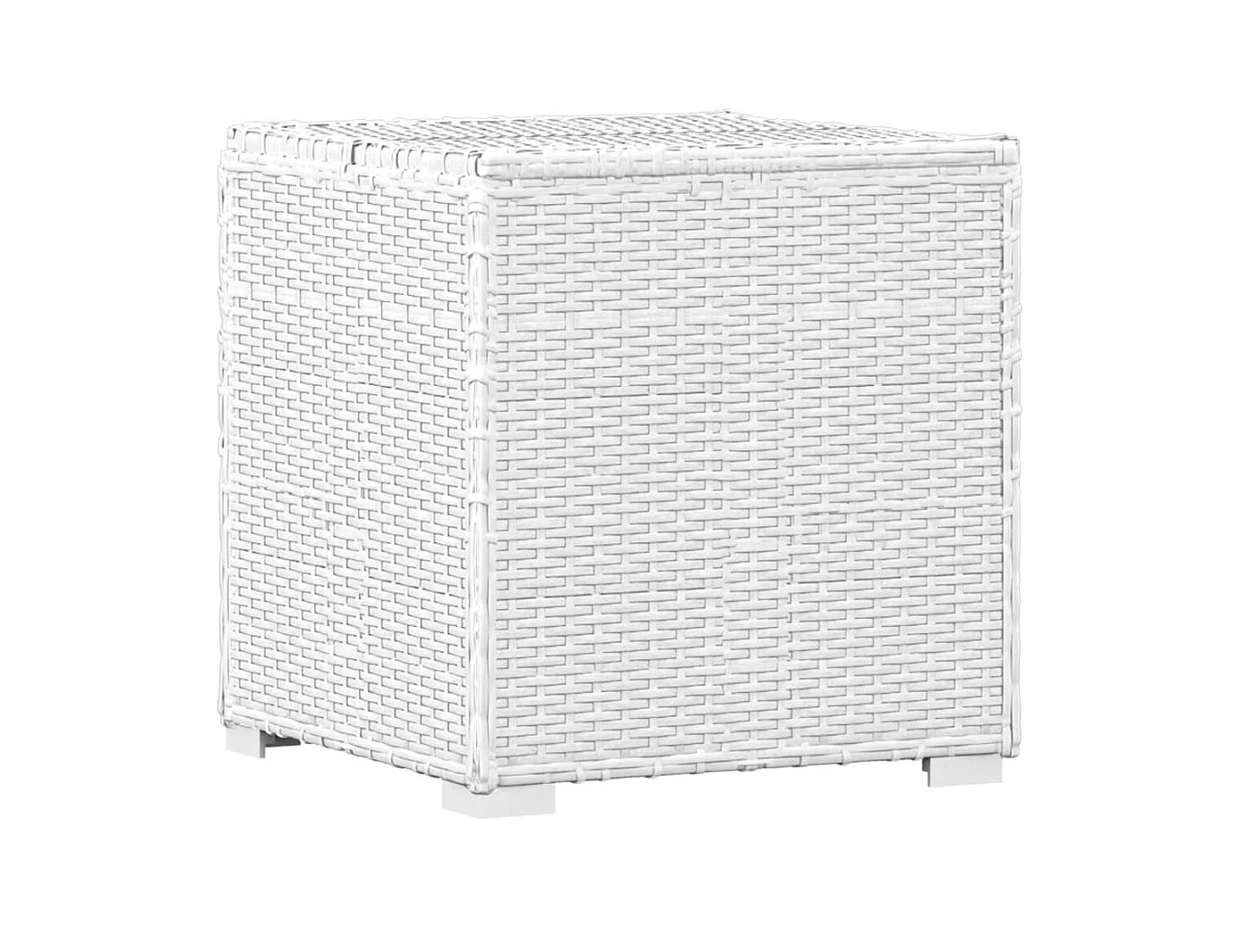 Sedie da giardino, tavolo da tè, 3 pezzi, in resina bianca, vimini