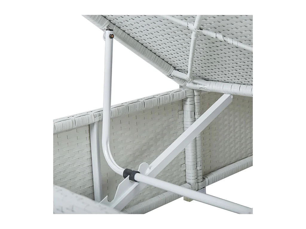 Sedie da giardino, tavolo da tè, 3 pezzi, in resina bianca, vimini