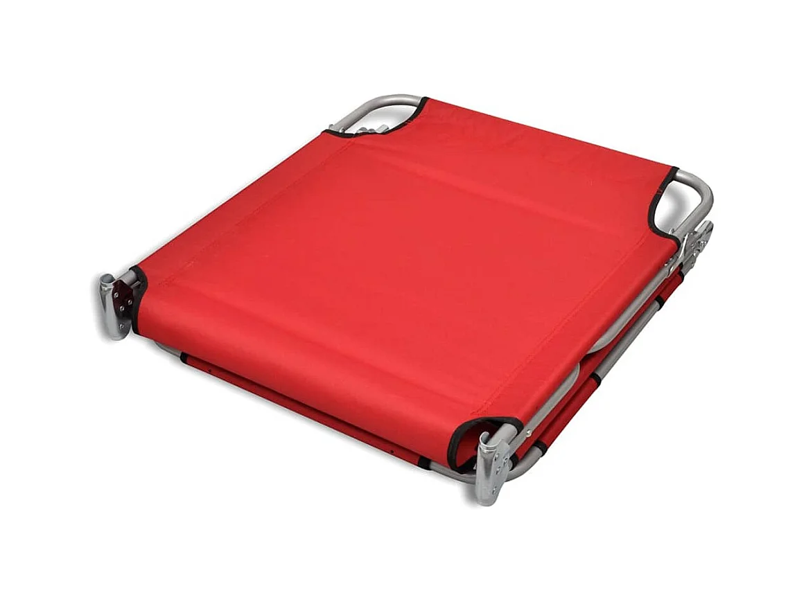 Chaise longue met hoofdkussen Poedergecoat staal Rood