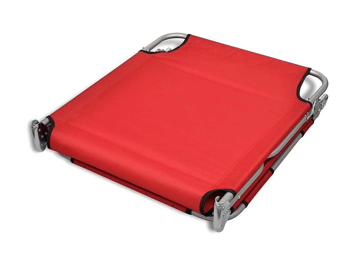 Chaise longue con cuscino per la testa Acciaio verniciato a polvere Rosso