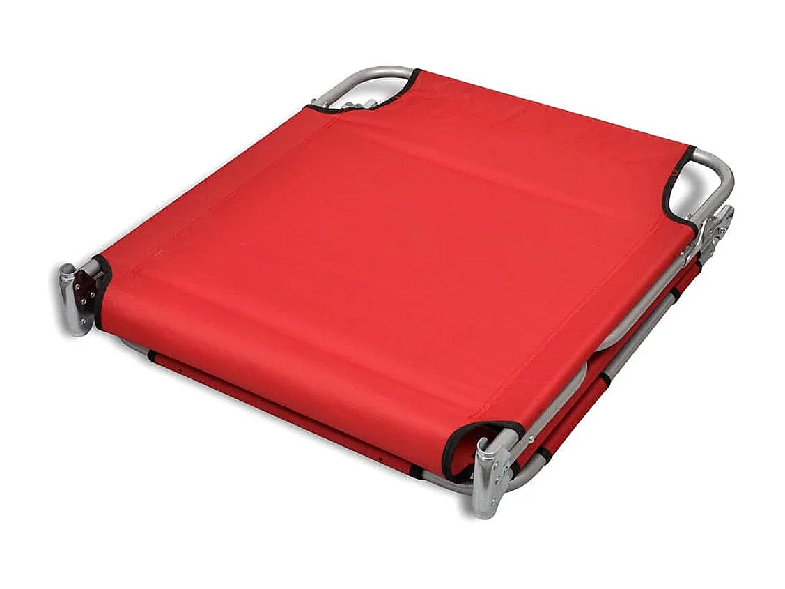 Chaise longue con cuscino per la testa Acciaio verniciato a polvere Rosso