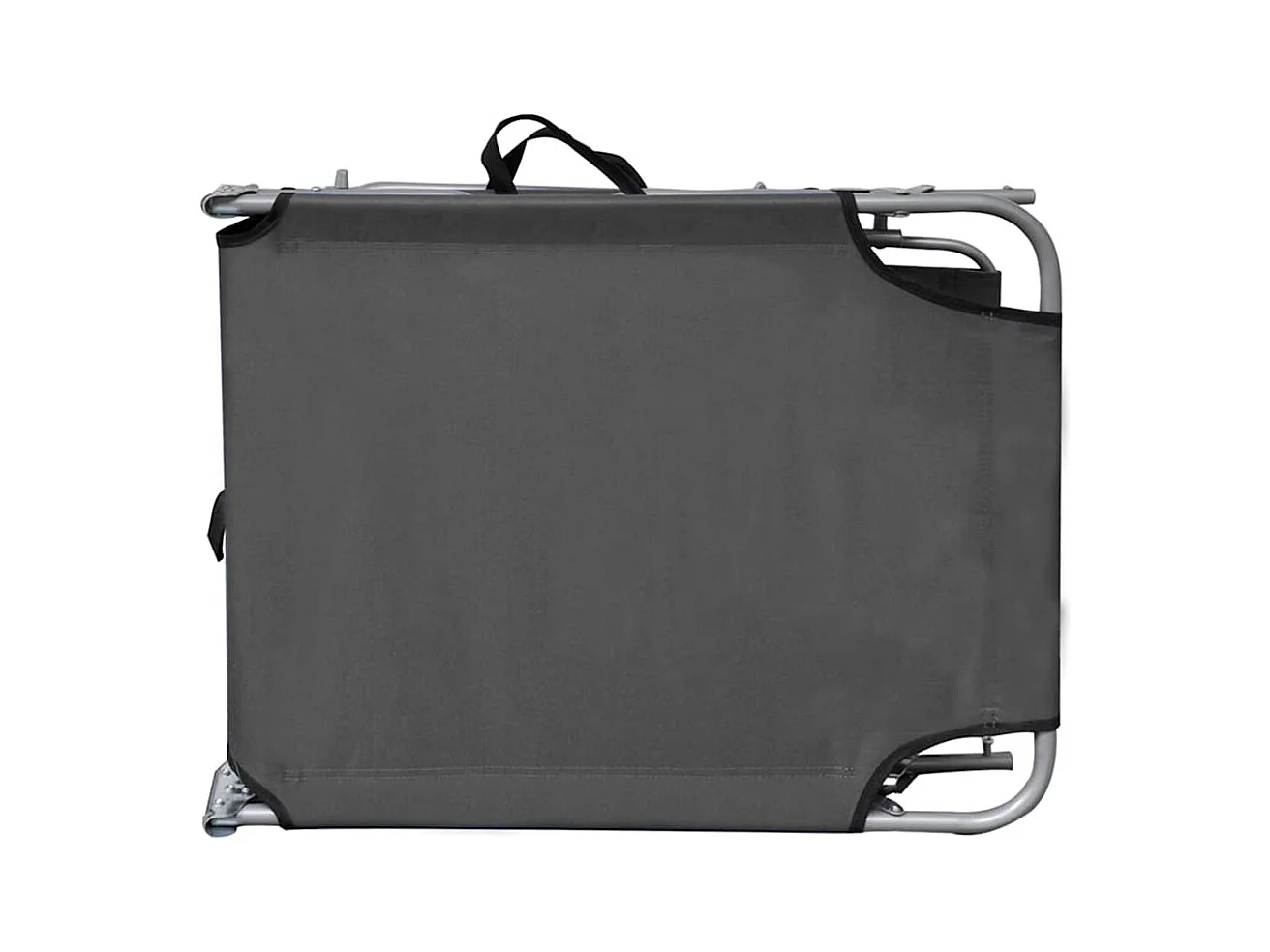 Chaise longue pliable avec auvent Gris Aluminium