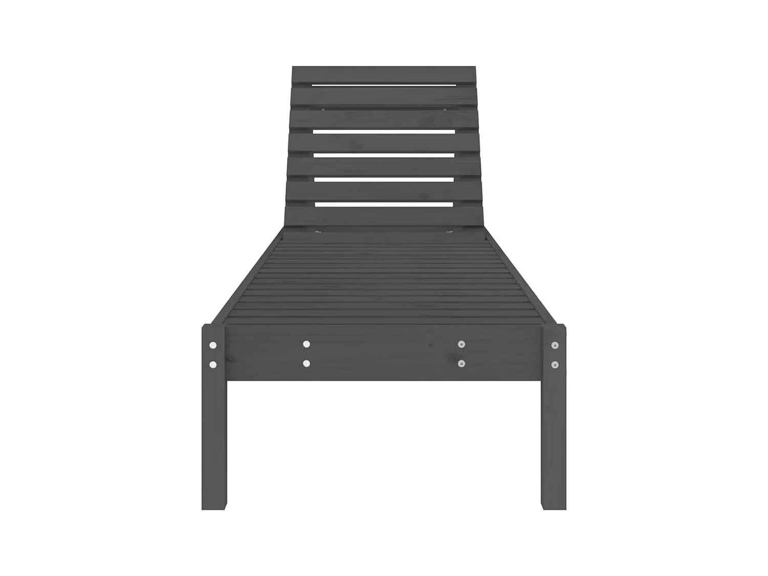 Set van 2 grijze ligstoelen 199,5x60x74 cm massief grenenhout