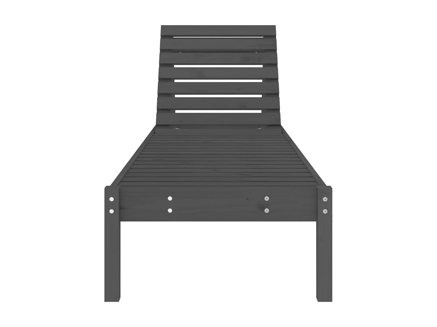 Set di 2 sedie a sdraio grigie 199,5x60x74 cm in legno massello di pino