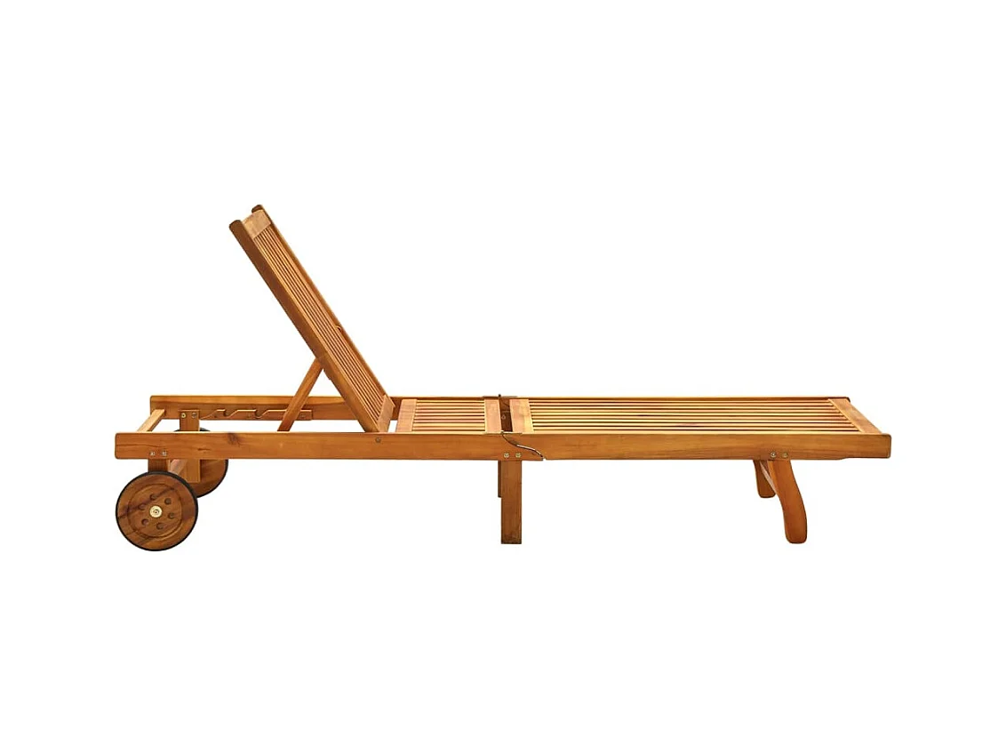 Chaise longue de jardin avec coussin Bois d'acacia solide