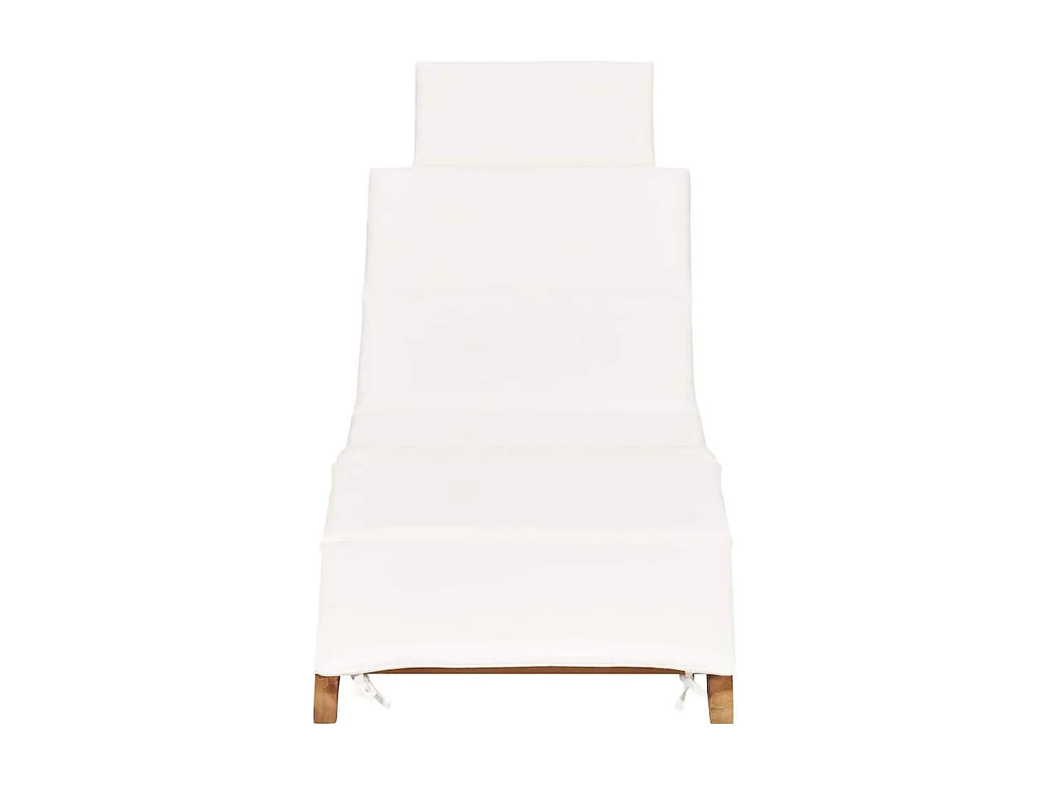 Poltrona pieghevole con cuscino bianco crema in legno di teak