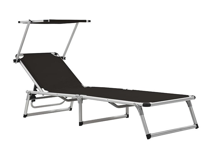Inklapbare Ligstoel Met Zonnedak Voor Ultieme Ontspanning In De Tuin Terras Of Op Het Balkon Max Draagkracht 150 Kg