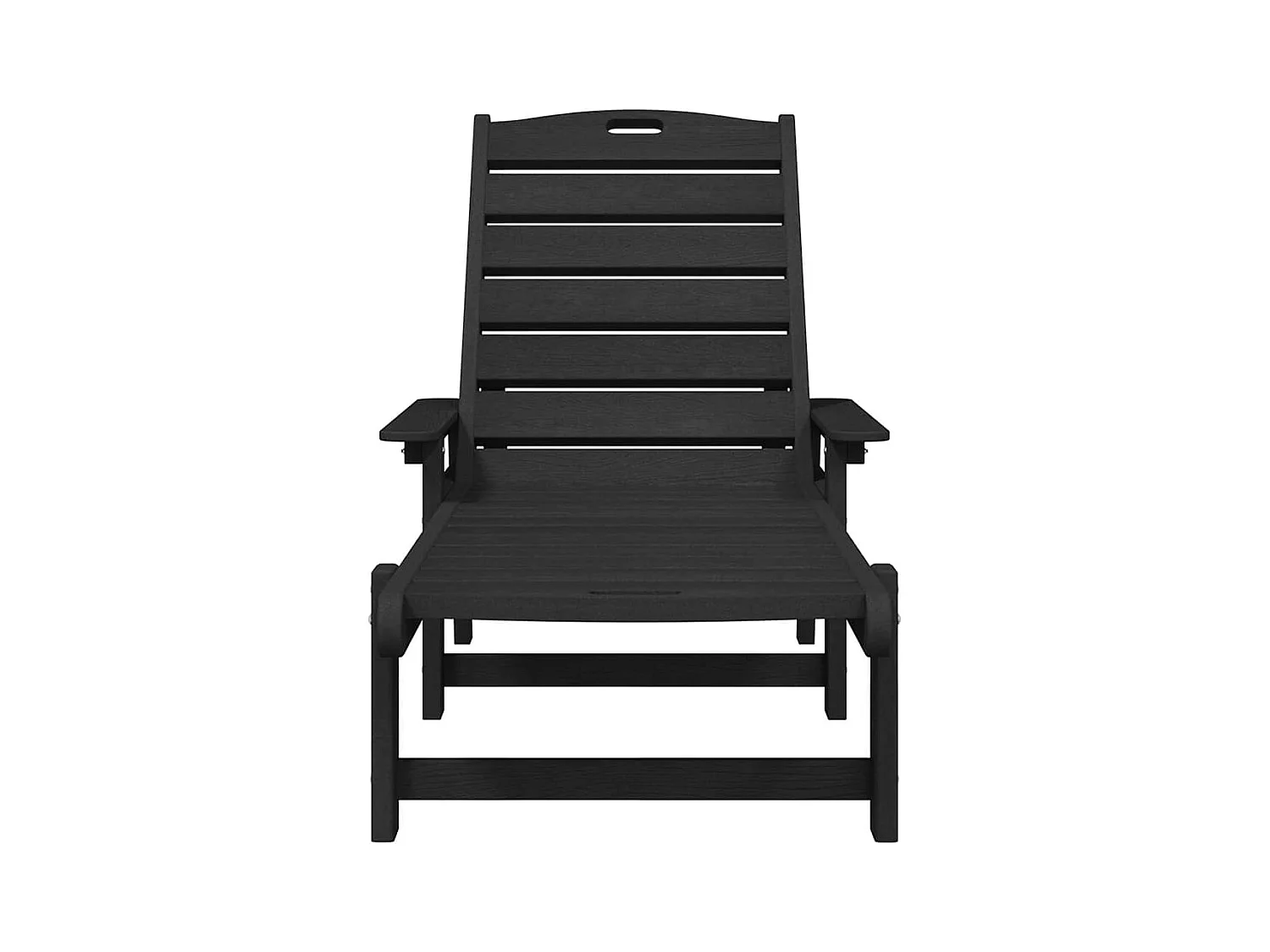 Chaises longues 2 pcs noires 162 x 53 x 98,5 cm HDPE