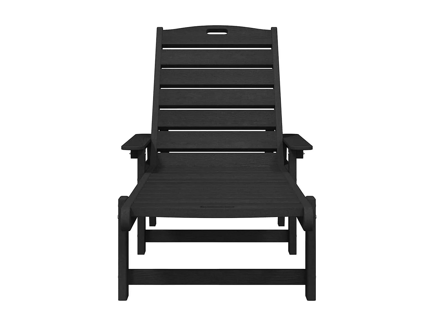 Chaises longues 2 pcs noires 162 x 53 x 98,5 cm HDPE