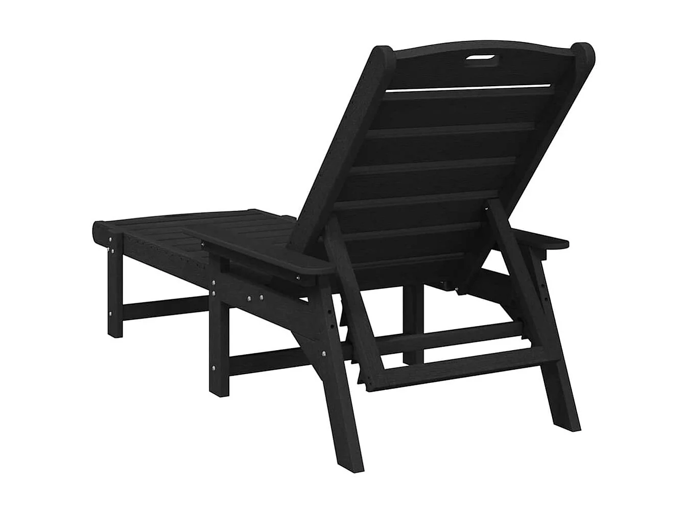 Chaises longues 2 pcs noires 162 x 53 x 98,5 cm HDPE