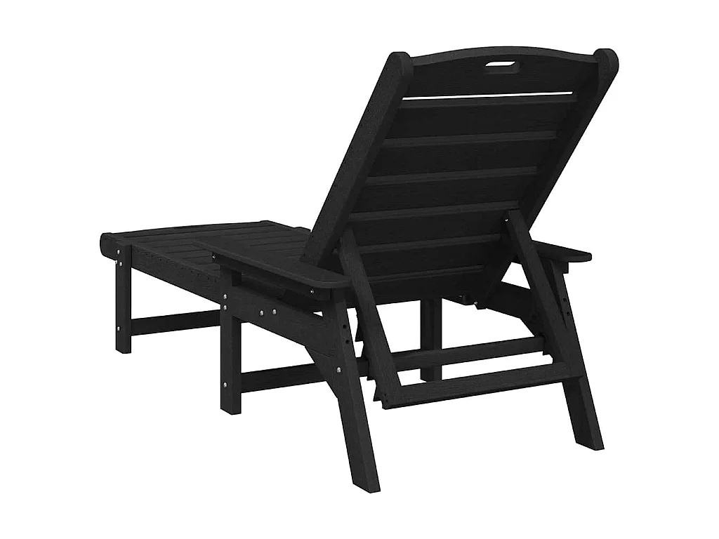 Chaises longues 2 pcs noires 162 x 53 x 98,5 cm HDPE