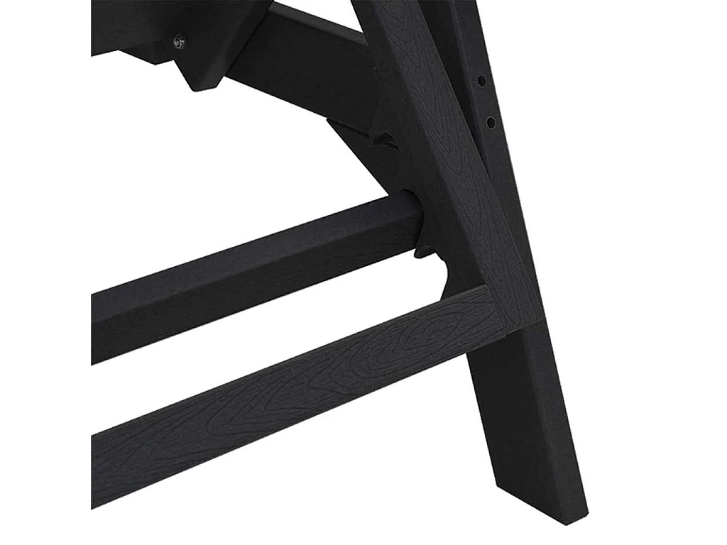 Chaises longues 2 pcs noires 162 x 53 x 98,5 cm HDPE