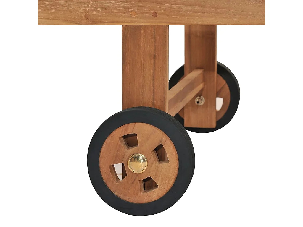 Poltrona con cuscino in legno massello di teak color crema