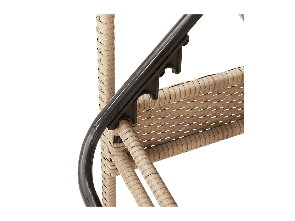 Chaise longue met beige kussen 63x200x81 cm geweven hars