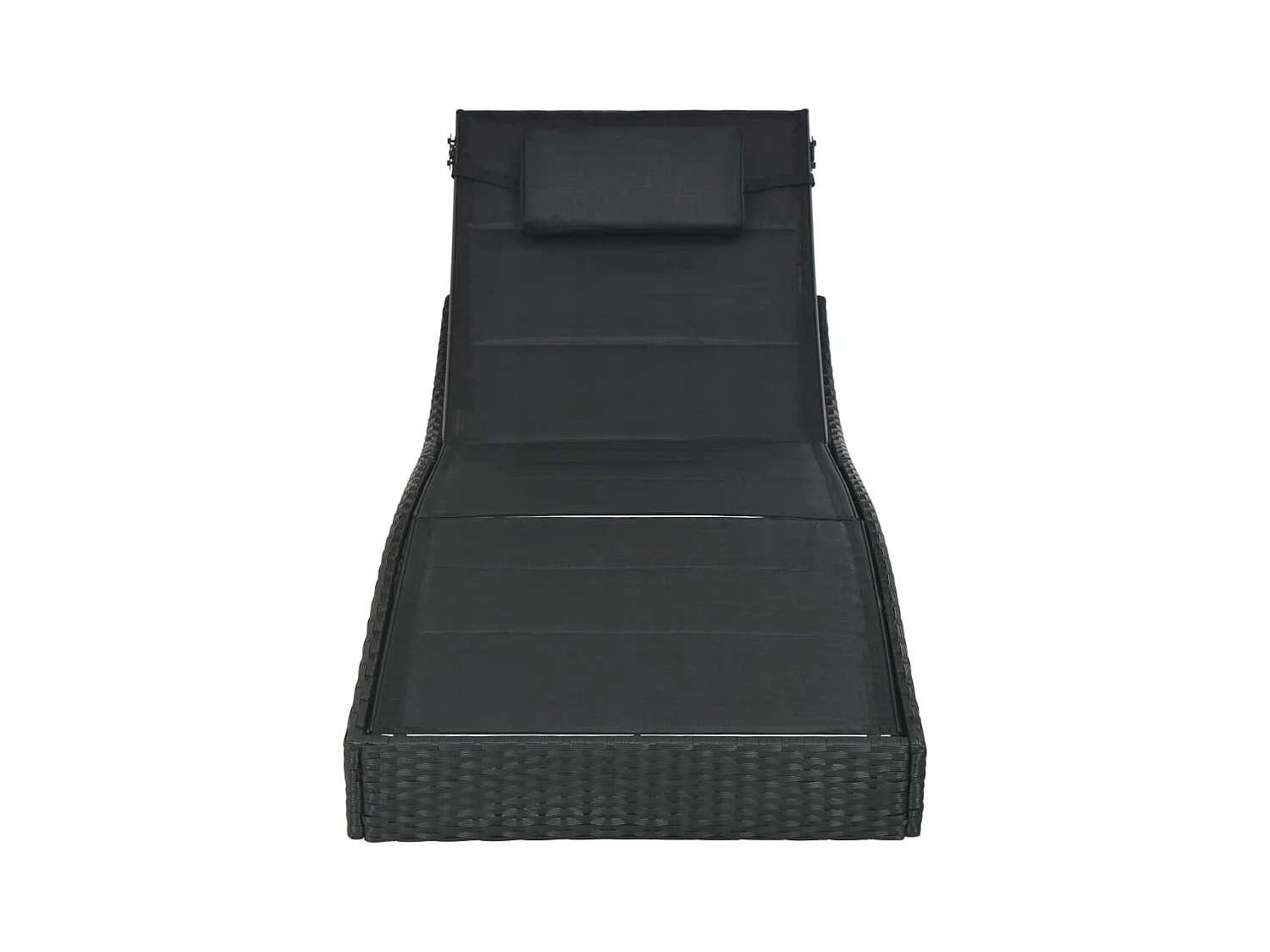 Sillón de resina trenzada y textilene, color negro.