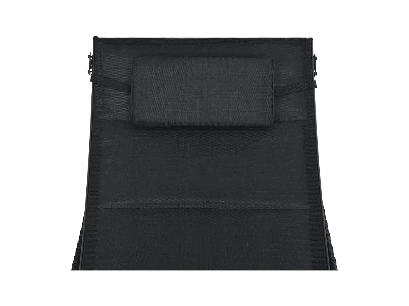 Sillón de resina trenzada y textilene, color negro.