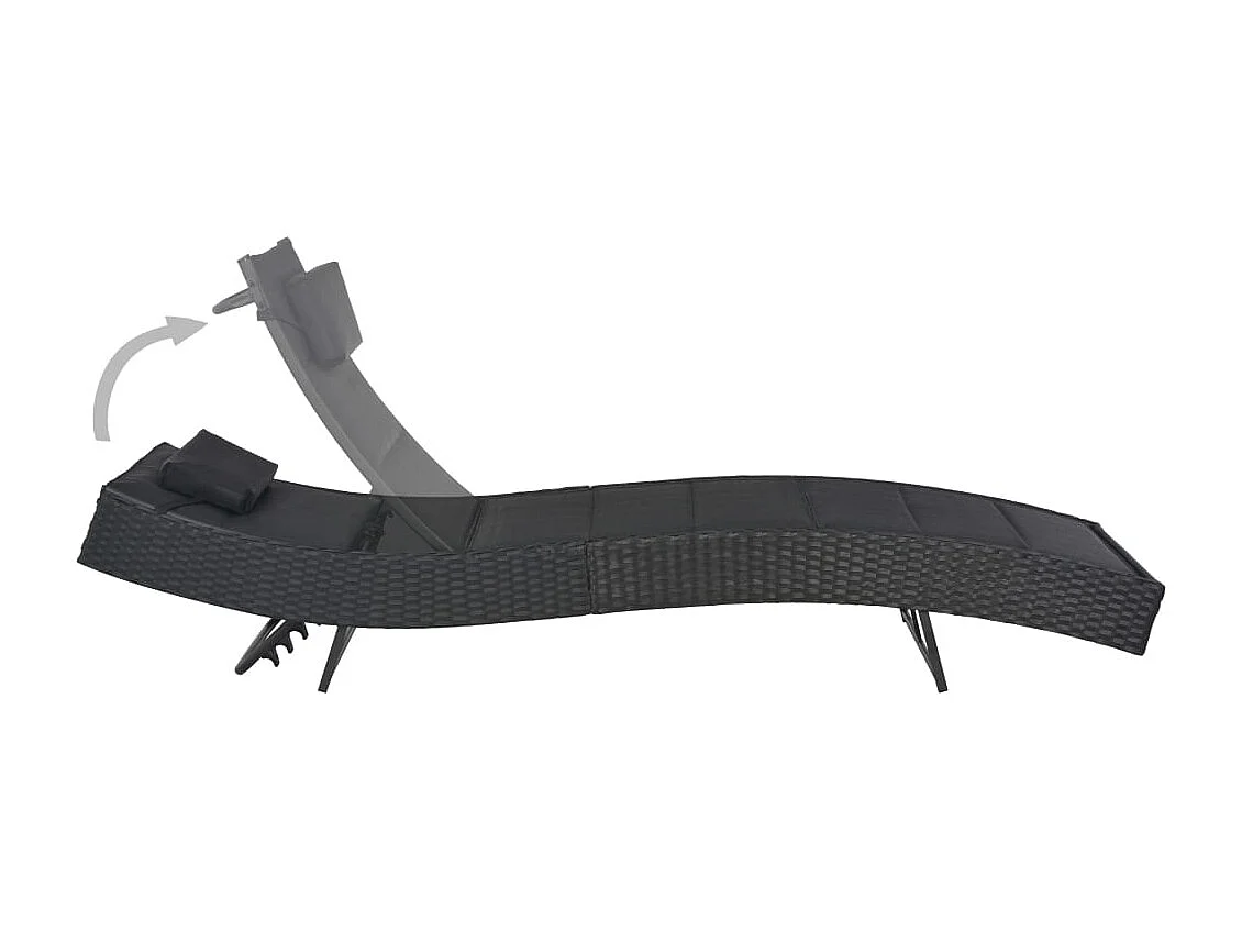 Poltrona in resina intrecciata e textilene, nera