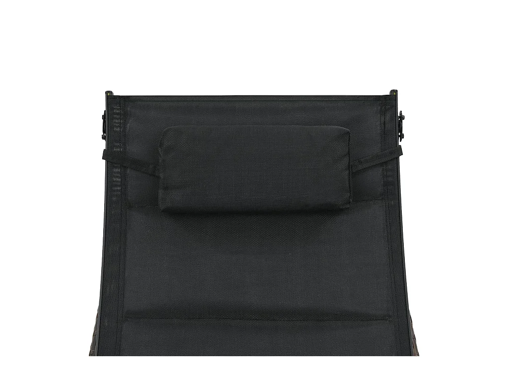 Loungestoel van geweven hars en textileen, bruin