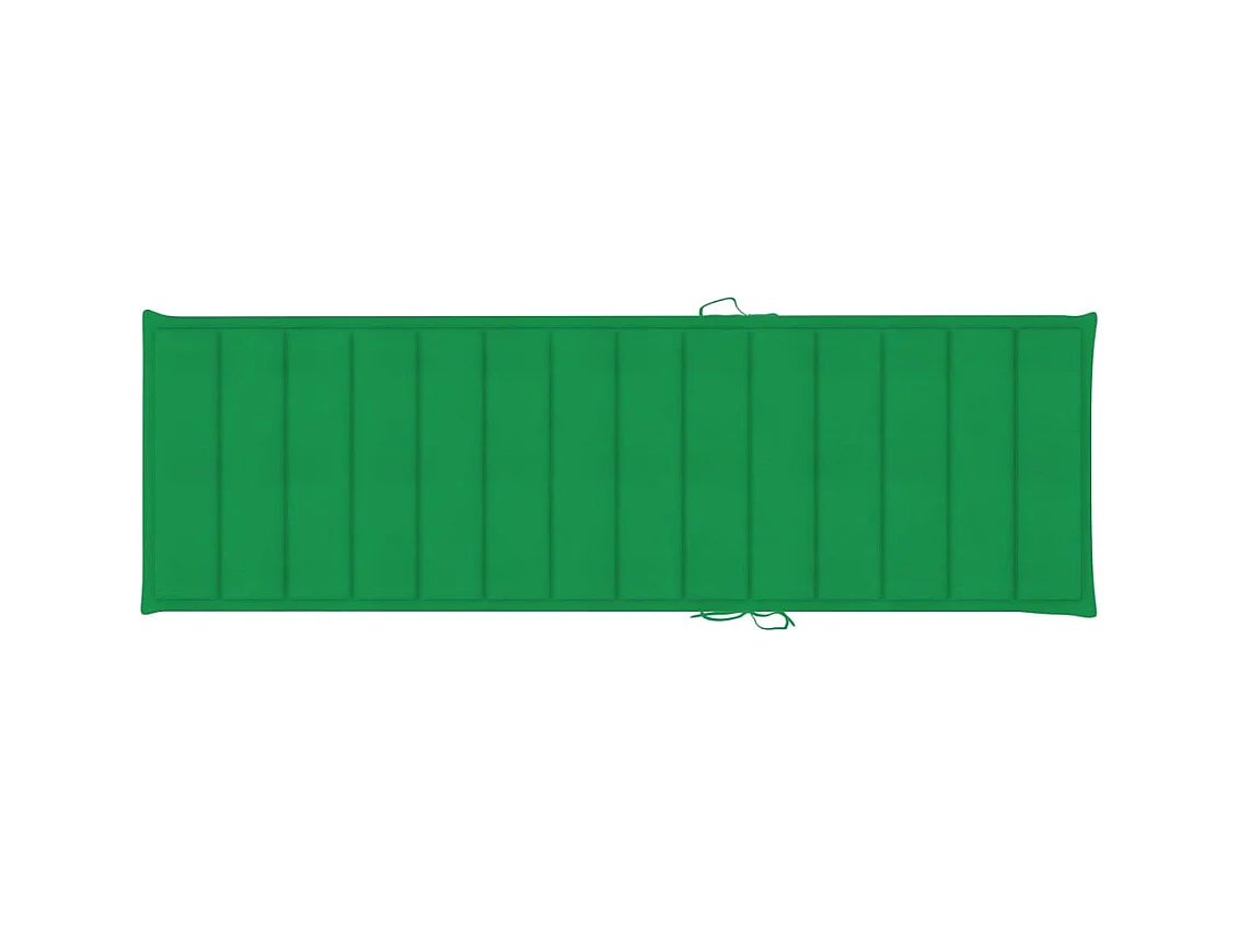 Chaise longue double et coussins vert Bois de pin imprégné