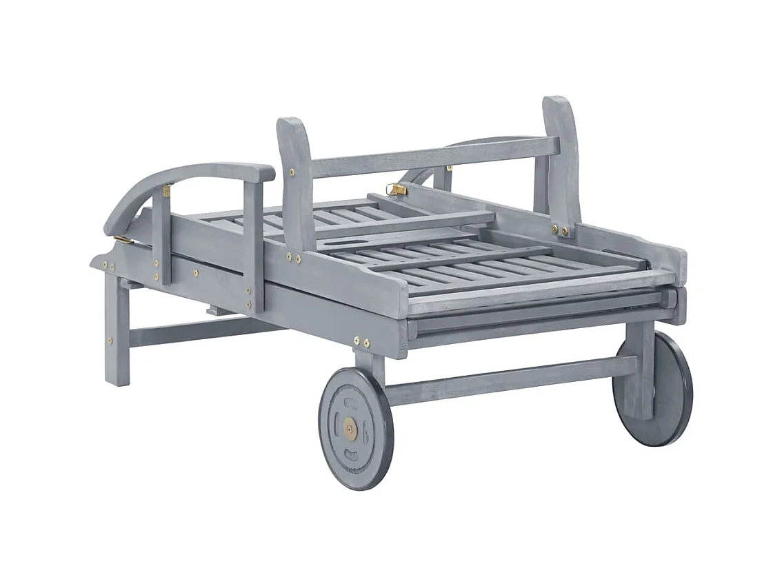 Chaise longue de jardin Gris Bois d'acacia solide