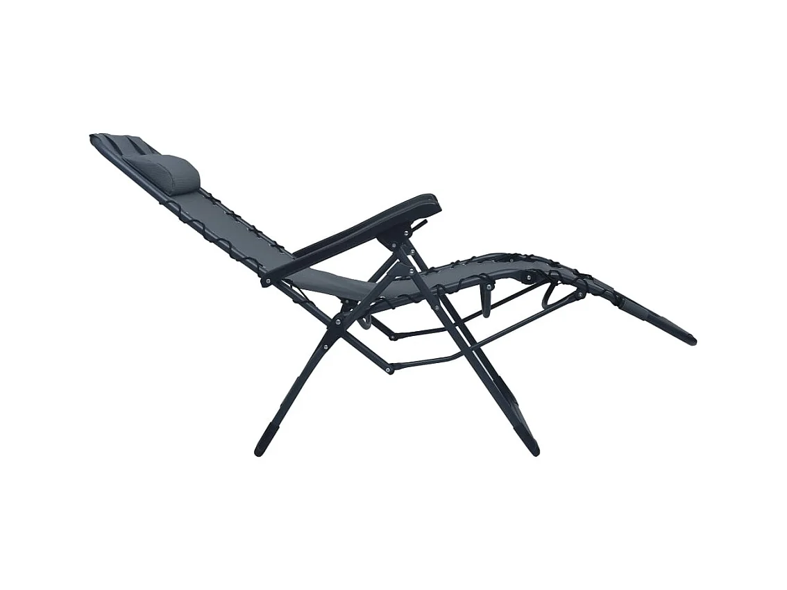 Chaise pliable de terrasse Gris Textilène