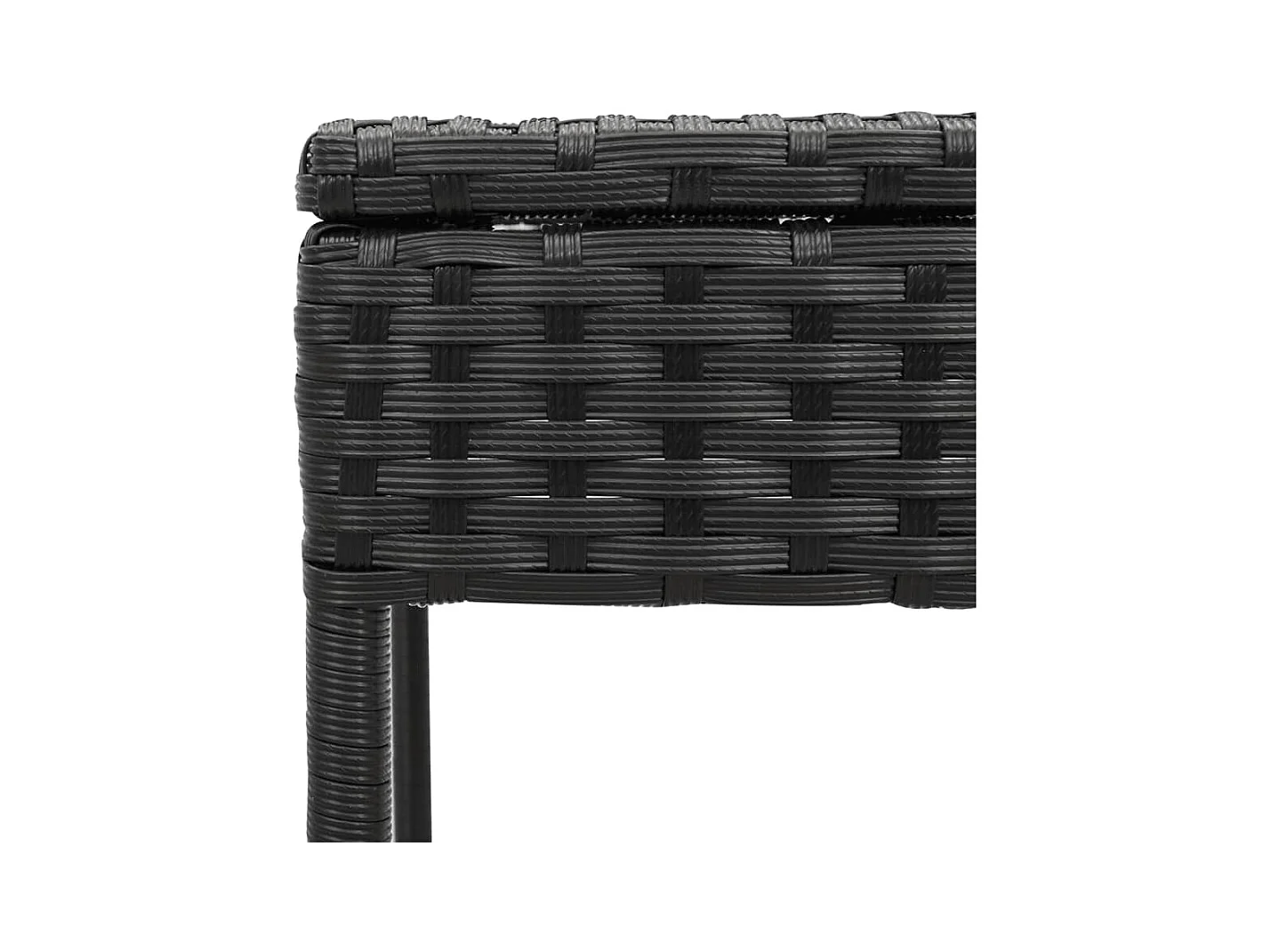 Set van 2 ligstoelen met zwarte kunsthars rieten tafel