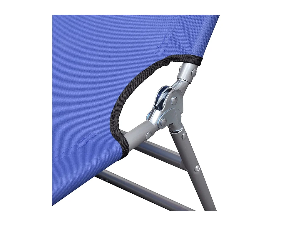 Chaise longue met hoofdkussen Poedergecoat staal Blauw