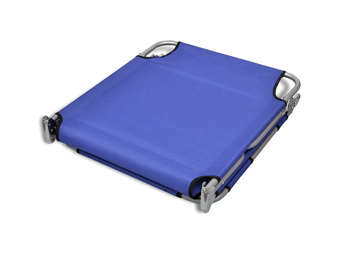 Chaise longue avec coussin de tête Acier enduit de poudre Bleu