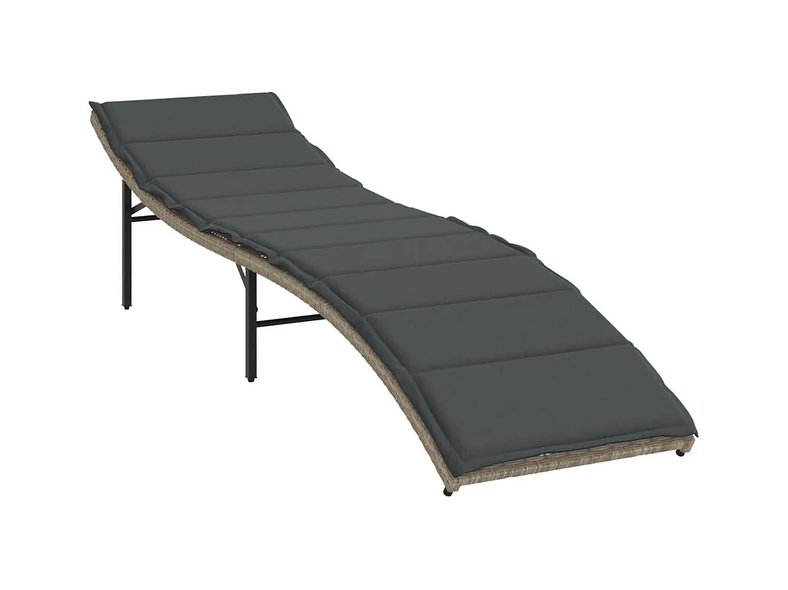 Set van 2 ligstoelen met lichtgrijze tafel in gevlochten hars