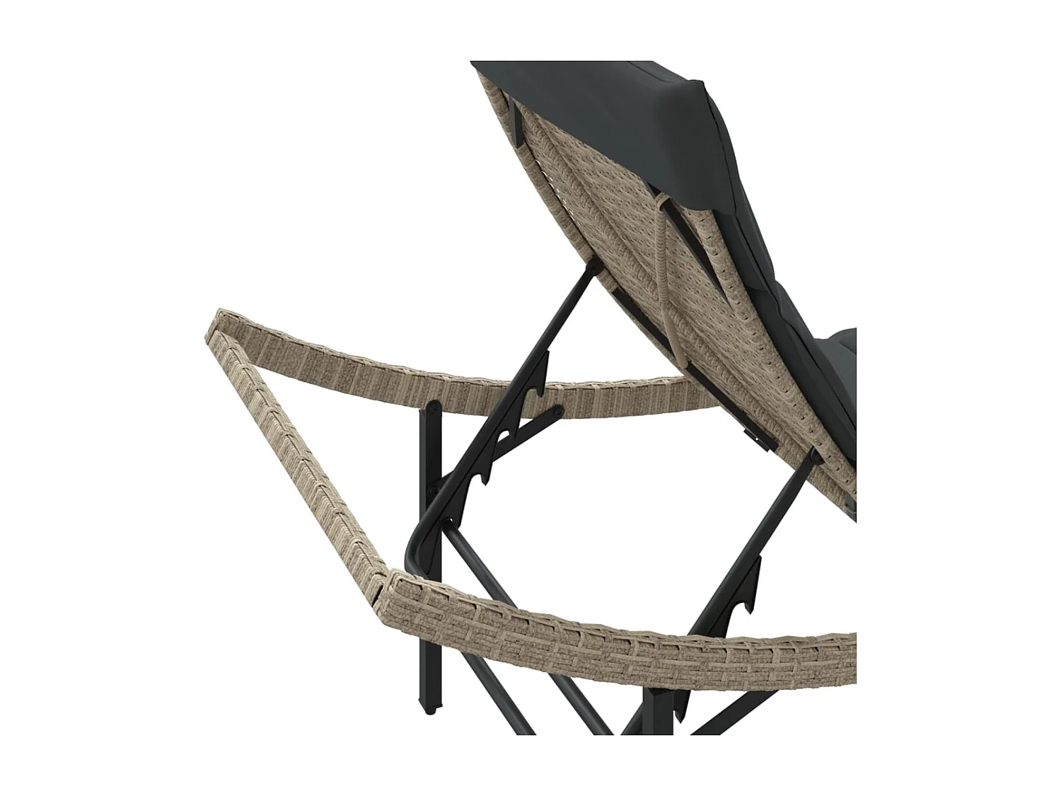 Conjunto de 2 tumbonas con mesa gris claro en resina trenzada