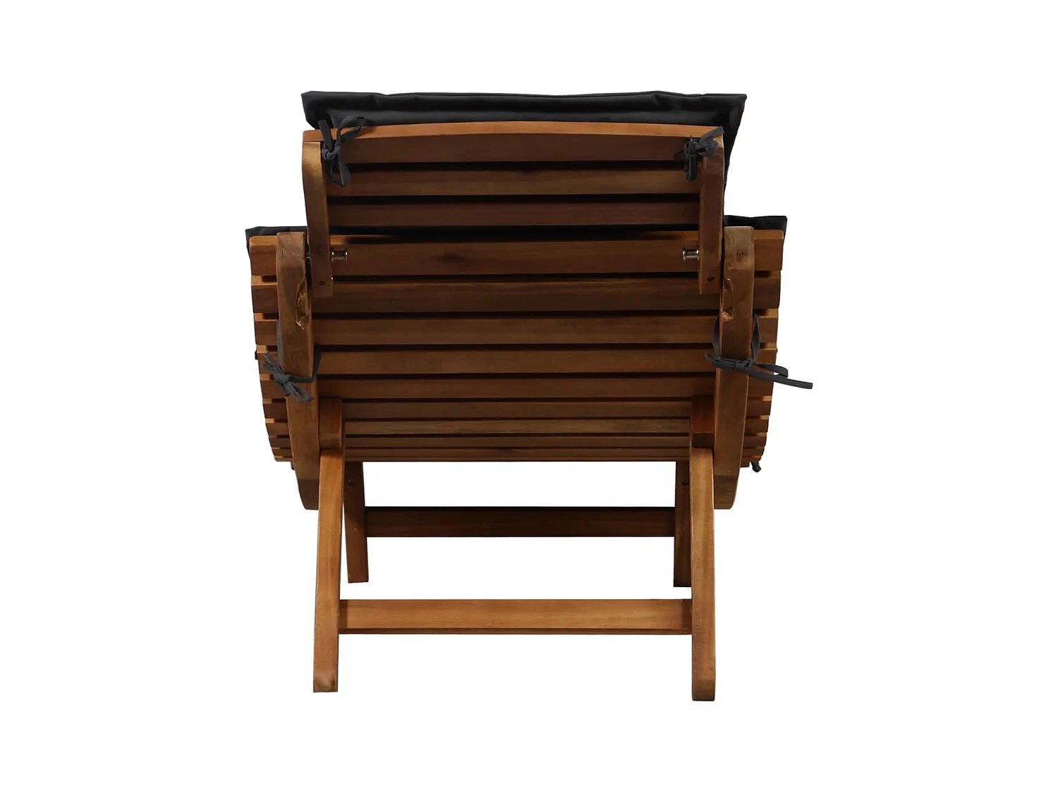 Chaise longue con cojín Madera maciza de acacia Gris oscuro