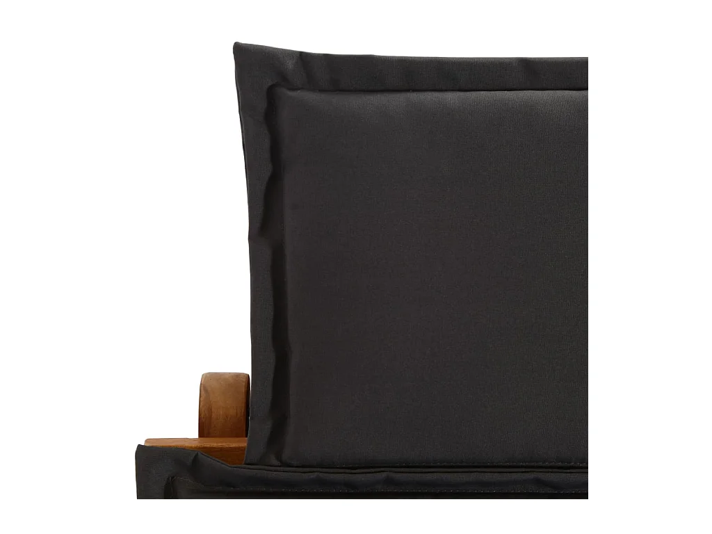 Chaise longue con cojín Madera maciza de acacia Gris oscuro