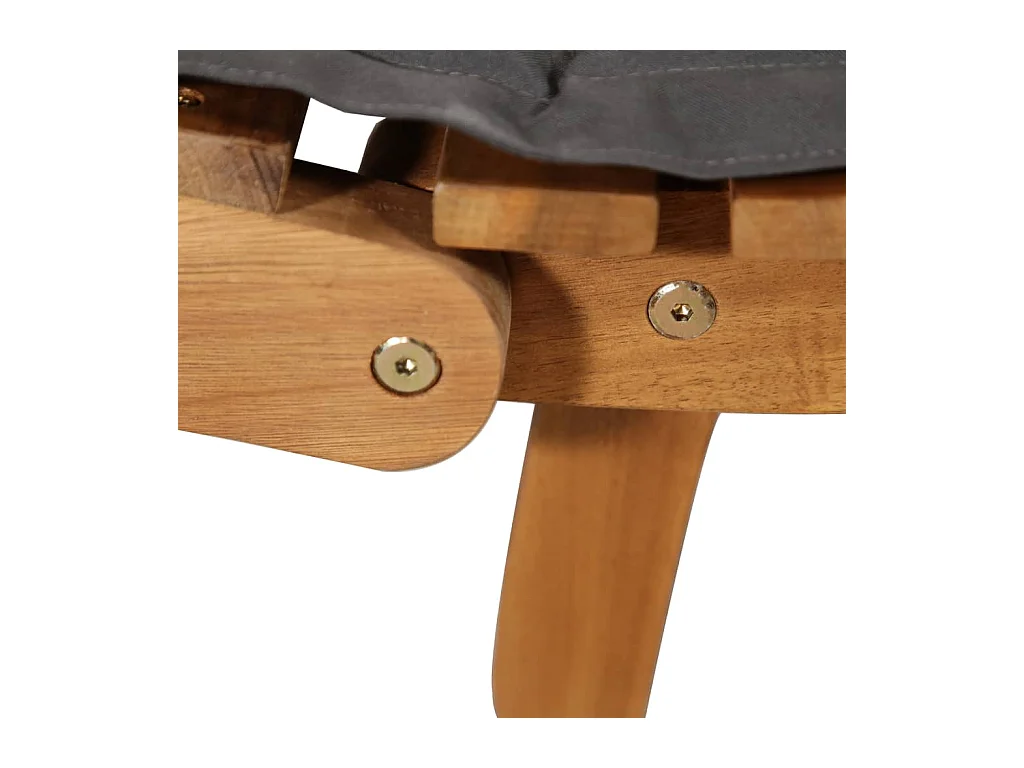 Chaise longue con cojín Madera maciza de acacia Gris oscuro