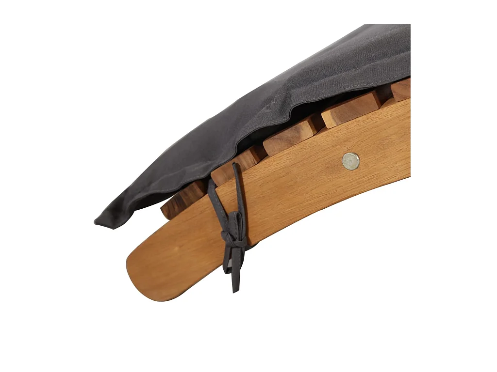 Chaise longue con cojín Madera maciza de acacia Gris oscuro