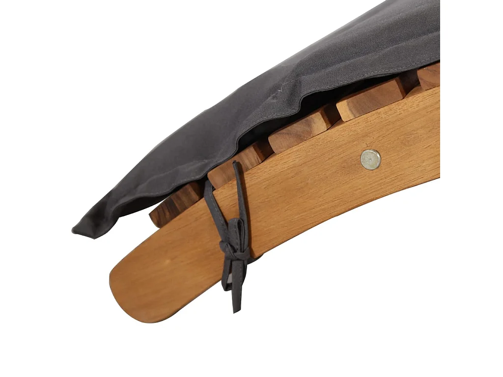 Chaise longue con cuscino Legno massello di acacia Grigio scuro