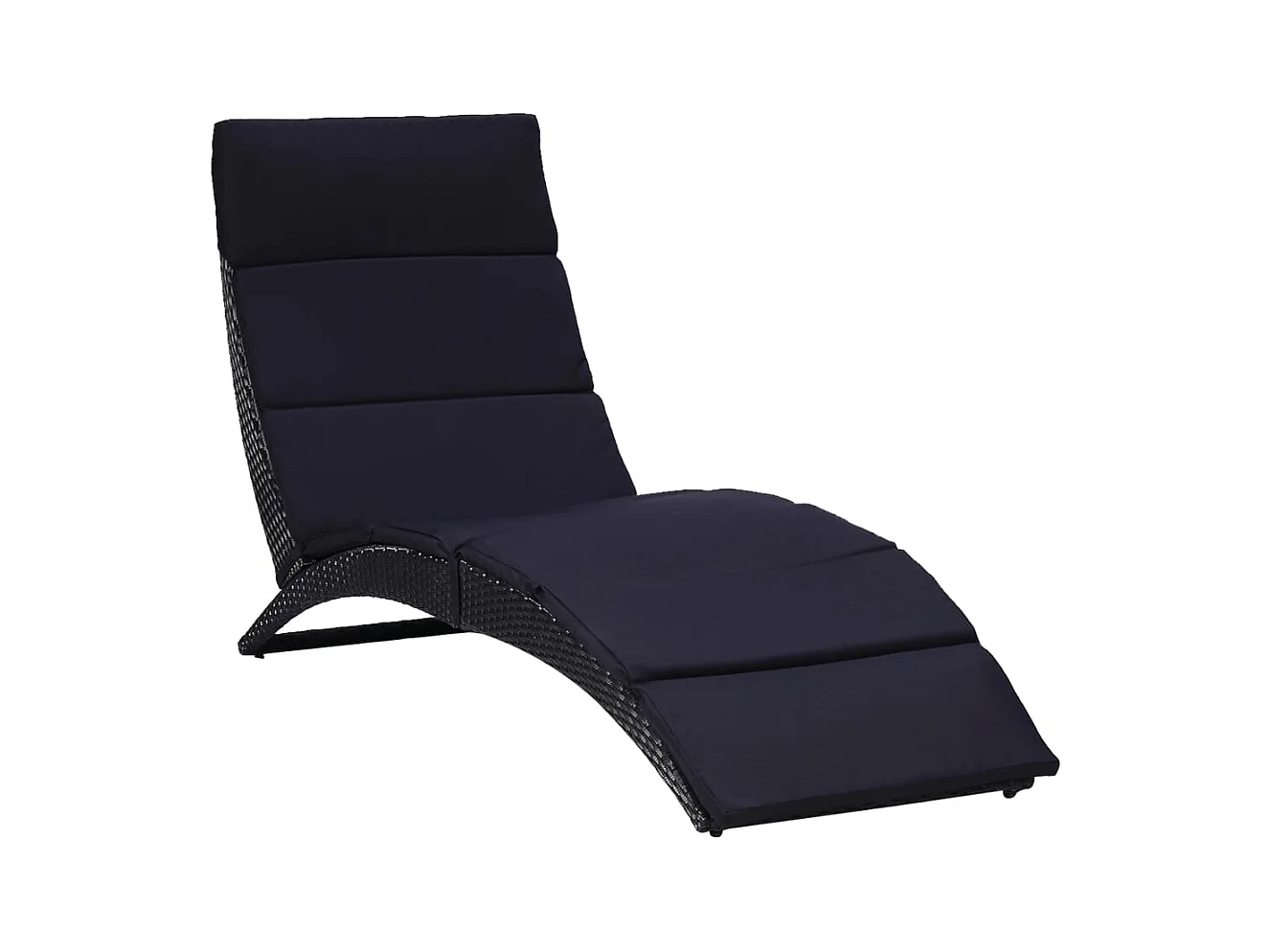 Transat avec coussin Résine tressée Noir