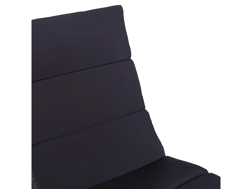 Transat avec coussin Résine tressée Noir