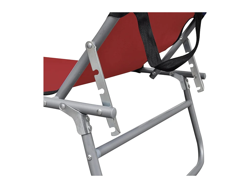 Opvouwbare ligstoel met luifel Rood Aluminium