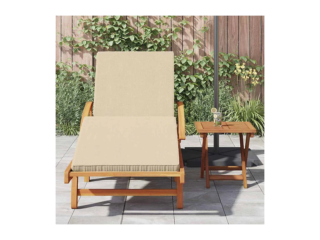 Transat 2 pcs Beige 40 x 40 x 40cm Bois d'acacia massif