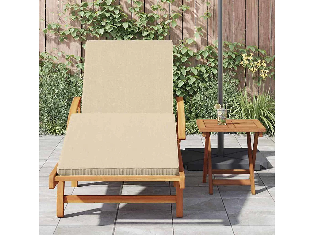 Transat 2 pcs Beige 40 x 40 x 40cm Bois d'acacia massif