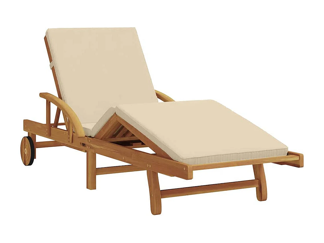 Transat 2 pcs Beige 40 x 40 x 40cm Bois d'acacia massif