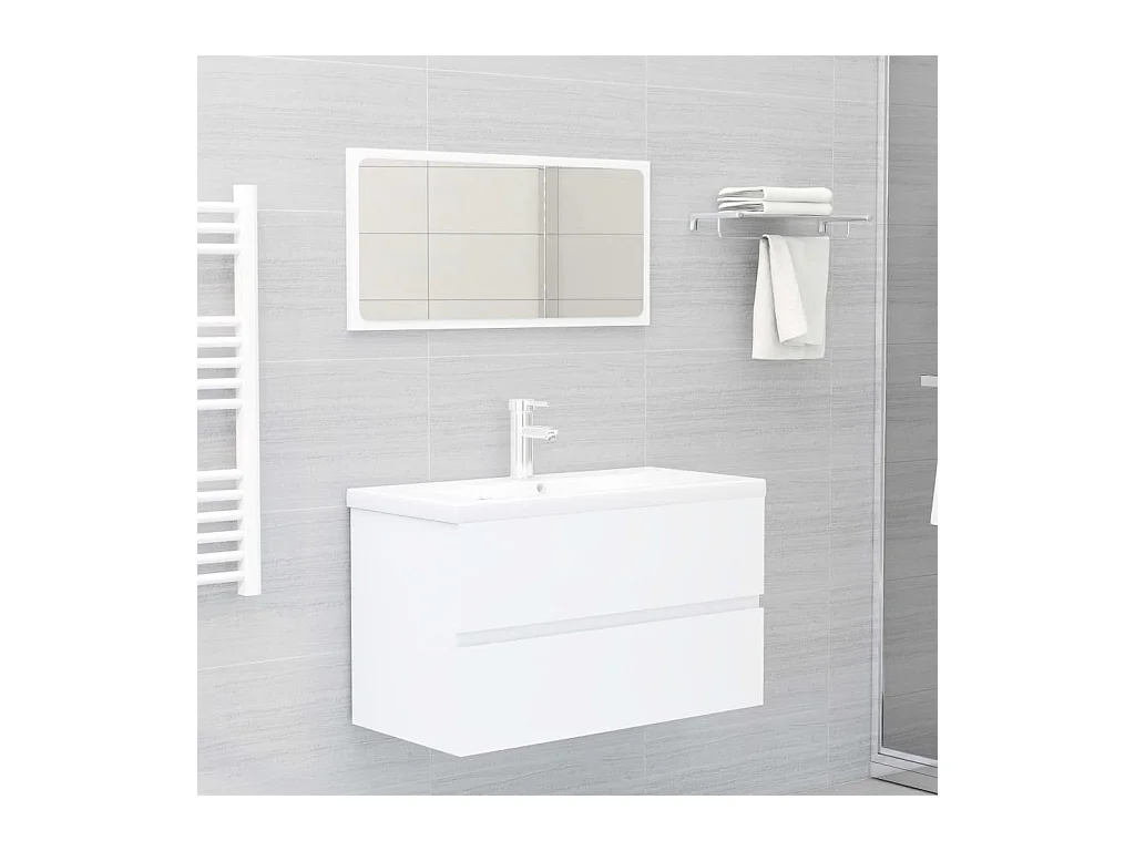 Mueble para lavabo blanco 80x38,5x45 cm Madera de ingeniería