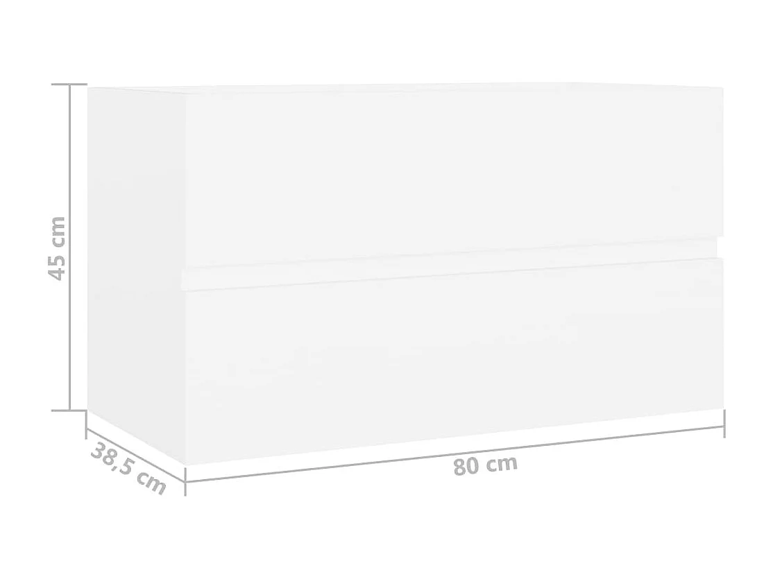 Mobile lavabo bianco 80x38,5x45 cm in legno ingegnerizzato