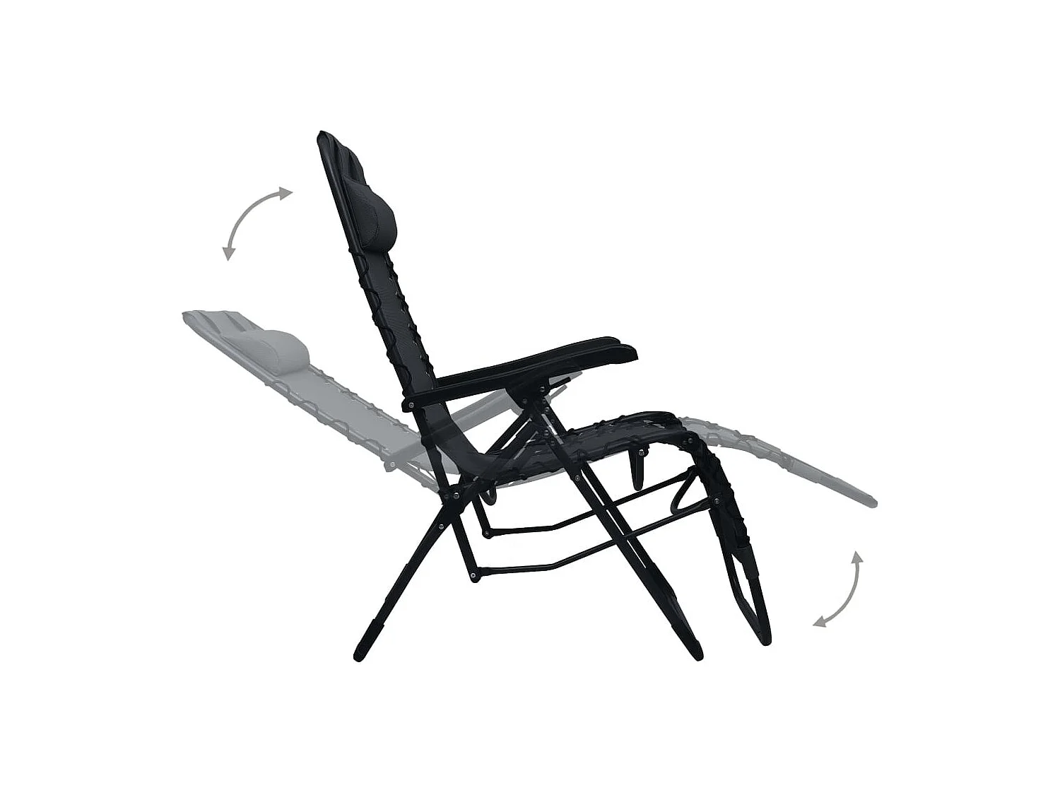 Chaise pliable de terrasse Noir Textilène