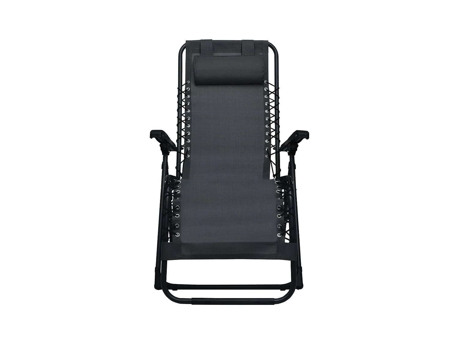 Chaise pliable de terrasse Noir Textilène